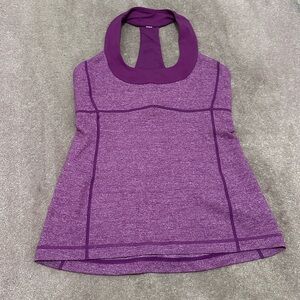 Lululemon Tank Top Women’s 8 Purple Halter Built In Bra Racerback Yoga Athletic